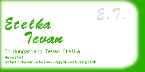 etelka tevan business card